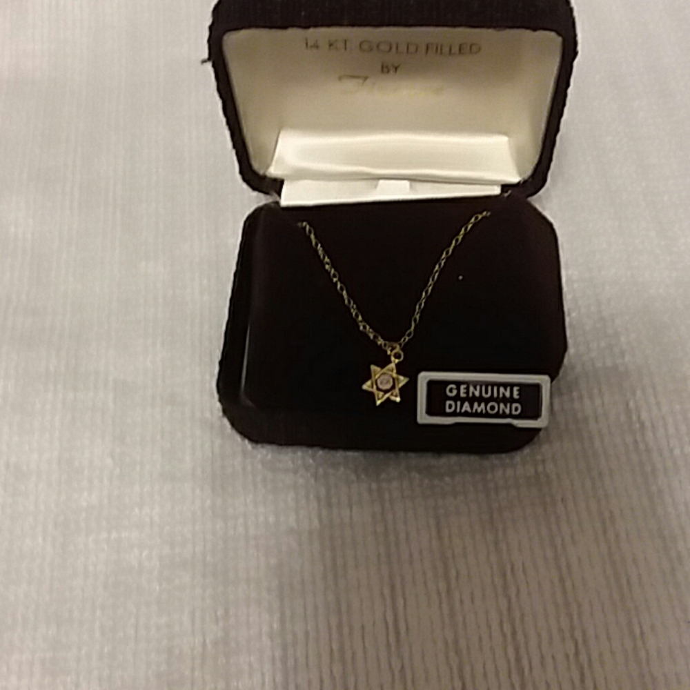 14 kt. Gold filled star of david by Firenze w dmnd